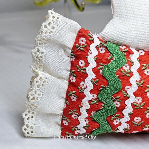 Vtg Christmas Ornaments Dolls Stuffed Pillows Set Of 2 Angel Nutcracker Soldier - Picture 13 of 15